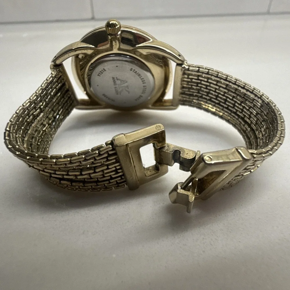 Anne Klein Ladies Watch Multi Strand Band Bracelet Diamond Gold Tone New Battery